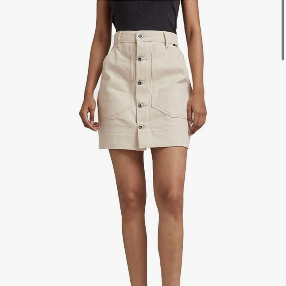 NWT G-STAR RAW Workwear Button Mini Skirt // Ecru // Size 30